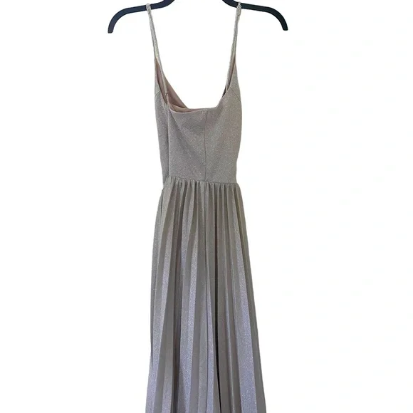 SOLD Elevenses Anthropologie Silver Shimmer Luna Dress Size 12 Strapp - Picture 6 of 6